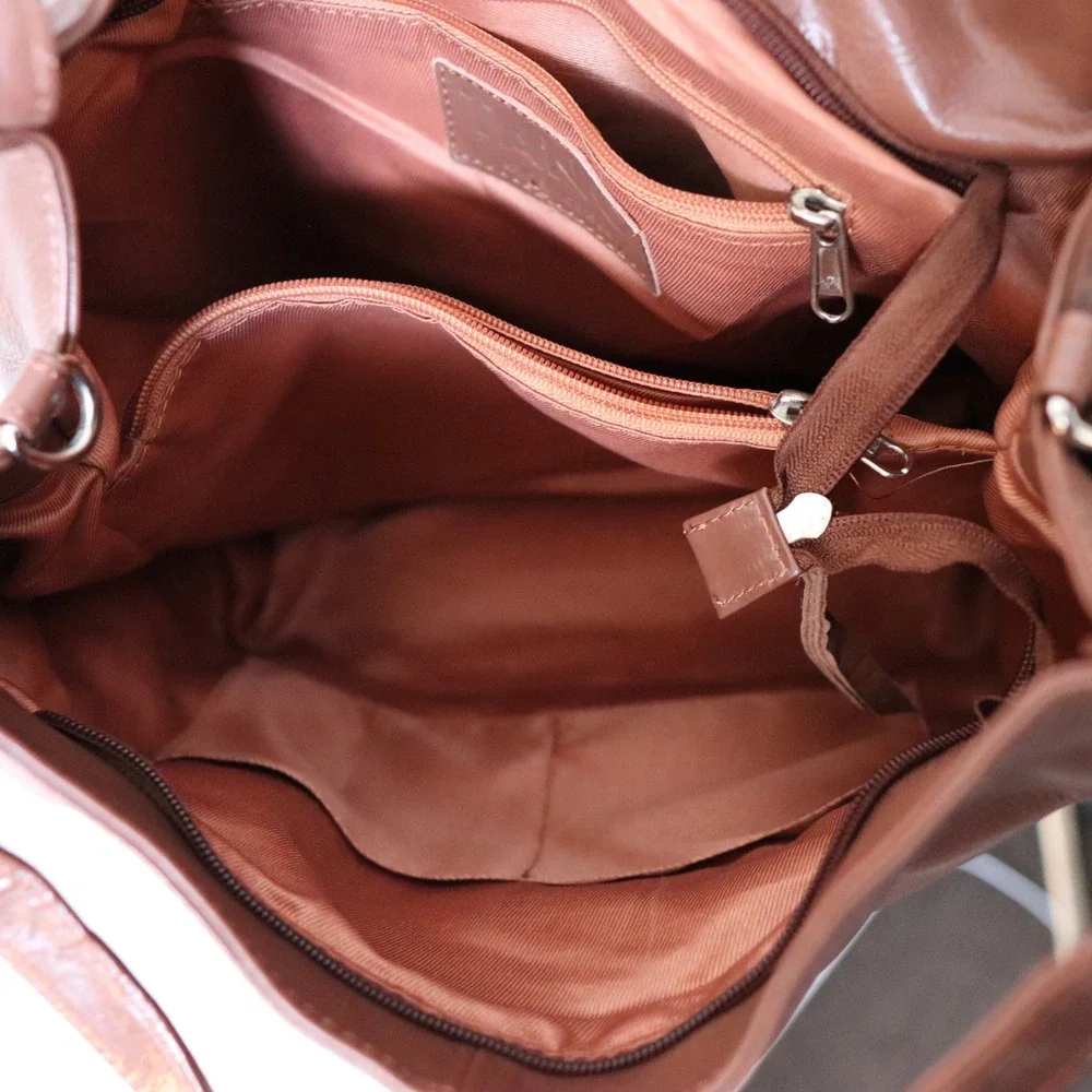 Tano Genuine Italian‎ Leather Brown Hobo Shoulder Bag Italy Made Chocolate NWOT